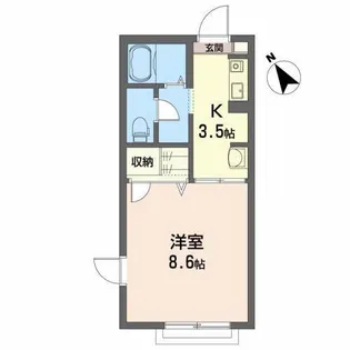 シャーメゾンN(1K)【1階】の間取り