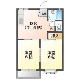 ホワイトパレスA【2階】の間取り