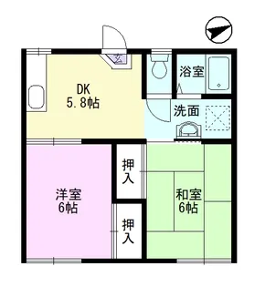 グリーンハイツ一色 B棟【2階】の間取り