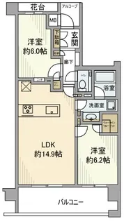 アトラス中野南台【2階】の間取り