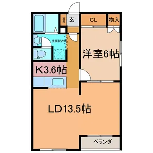コーポニュータウンII【2階】の間取り