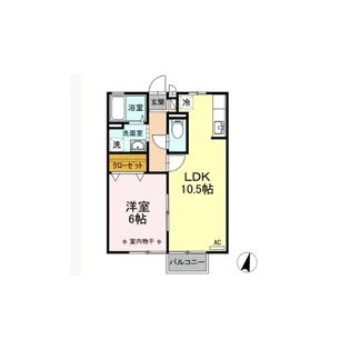 D-room クレール伊勢【1階】の間取り