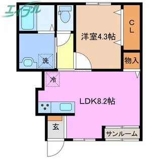 リーシング小俣II B【1階】の間取り