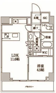 レジディア中延II【12階】の間取り