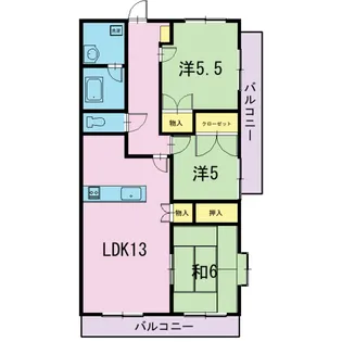 サニーコート上足【1階】の間取り