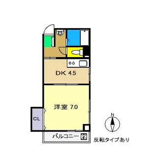 1DKの間取り画像