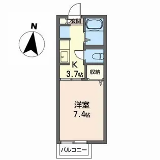 ハイツサークルエイト【2階】の間取り