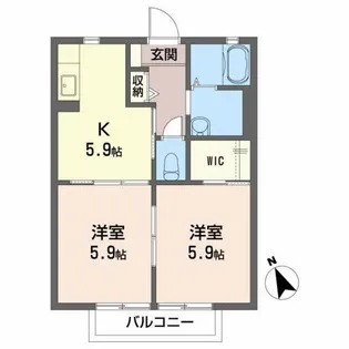 ディアパレスA【1階】の間取り