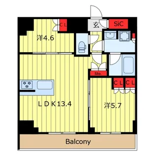 クレストコート東日暮里【6階】の間取り
