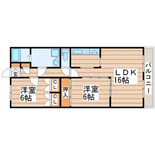 黒松クレスト【5階】の間取り