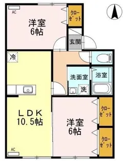 山形県山形市中桜田3【アパート】の間取り