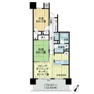 ライオンズプラザ小田急相模原【5階】の間取り