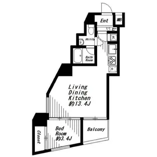 東京都港区三田1【マンション】の間取り
