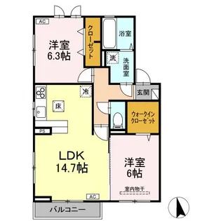 フランメゾン【1階】の間取り