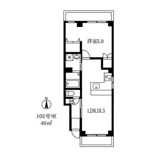 ハナブサハイム【1階】の間取り