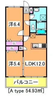 アーペブローネ上志津【2階】の間取り