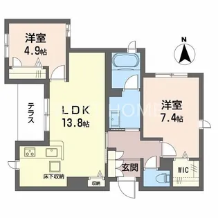 シャーメゾン ソレイユ【1階】の間取り