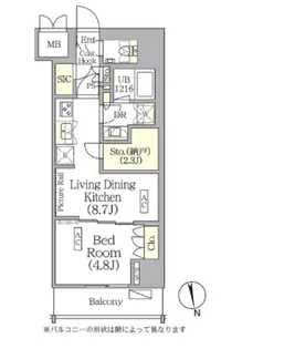 ザ・パークハビオ神楽坂レジデンスSouth【6階】の間取り