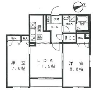 プレズィール白金【1階】の間取り