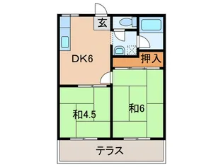 滝内パナハイツII【1階】の間取り