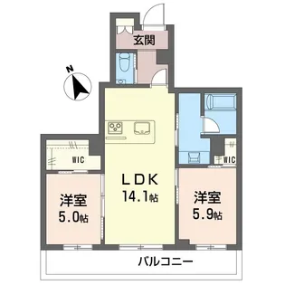 ザ グランド 自治医大【3階】の間取り