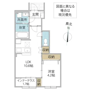仮)那珂市菅谷字杉原新築アパート【1階】の間取り