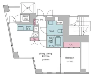 レジディアタワー乃木坂【3階】の間取り