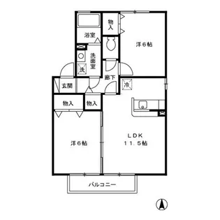 ウィルモアガーデン E【2階】の間取り