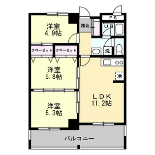 スイートレジデンスTOYAMA【6階】の間取り