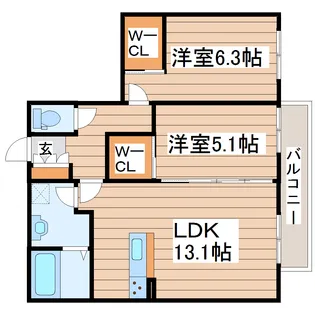 シャーメゾンソレイユ【2階】の間取り