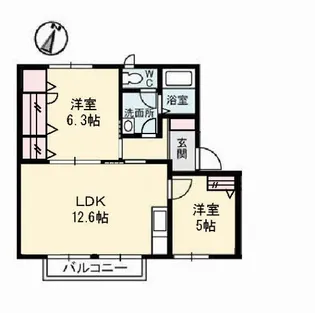 クレセントガーデン D棟【2階】の間取り