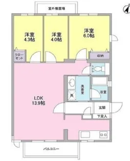 豊田ハウス【3階】の間取り
