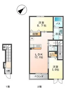 アメニティハイツ ファミリア【2階】の間取り