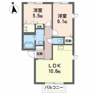 ソディアB【1階】の間取り