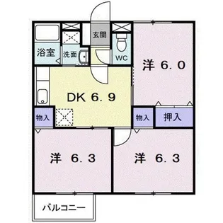 プレミアムヒルズ【2階】の間取り