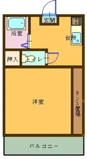 フラワーハイツB棟【2階】の間取り