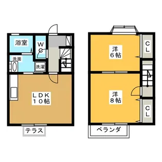西春コーポII【1階】の間取り