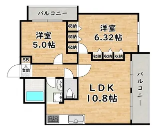 フェルティ・シャトー大阪【8階】の間取り