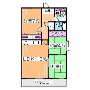 ドエルなかもず【3階】の間取り