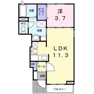 ミッテ・ソレイユII【1階】の間取り