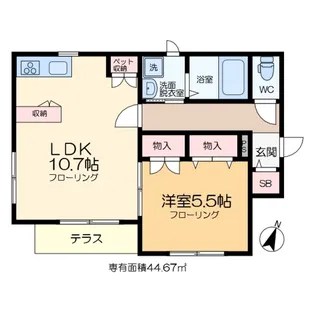 エスコートA【1階】の間取り