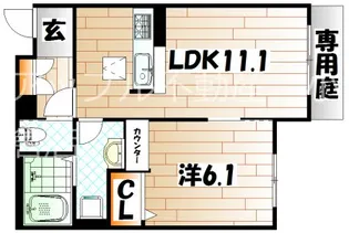 ヴィラウィステリア門司 D棟【1階】の間取り