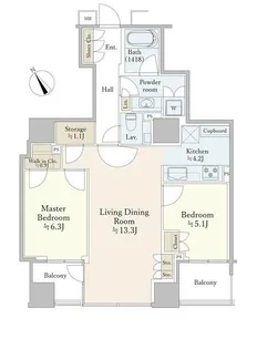 パークコート赤坂桜坂【4階】の間取り