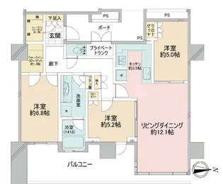 ワールドシティタワーズ アクアタワー【25階】の間取り