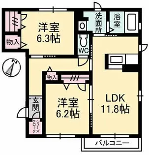 カーサ フェリオ【2階】の間取り