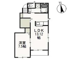 グランクレスト B【1階】の間取り