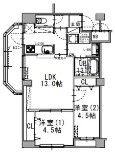 セントヒルズ西旭町【7階】の間取り