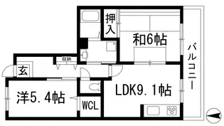 フレール宝塚御殿山3号棟【2階】の間取り