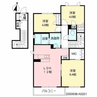 タウンハウス パルムコート A棟【2階】の間取り