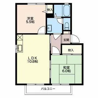 ホワイトディアス松川 C棟【2階】の間取り
